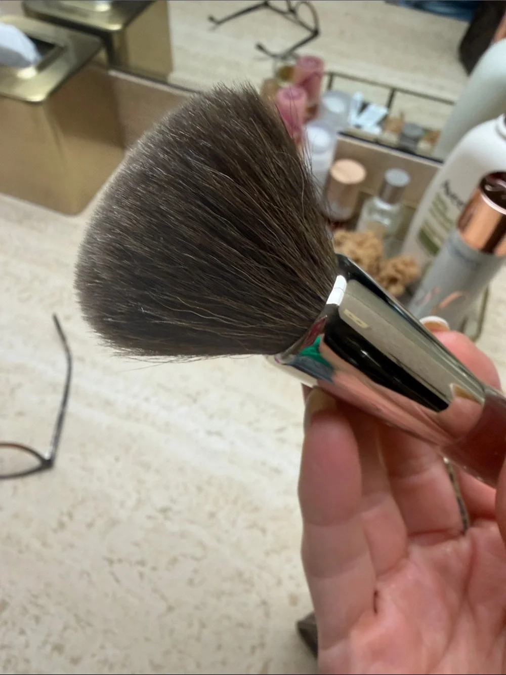 Trish McEvoy Brown Powder Brush with Clear Handle